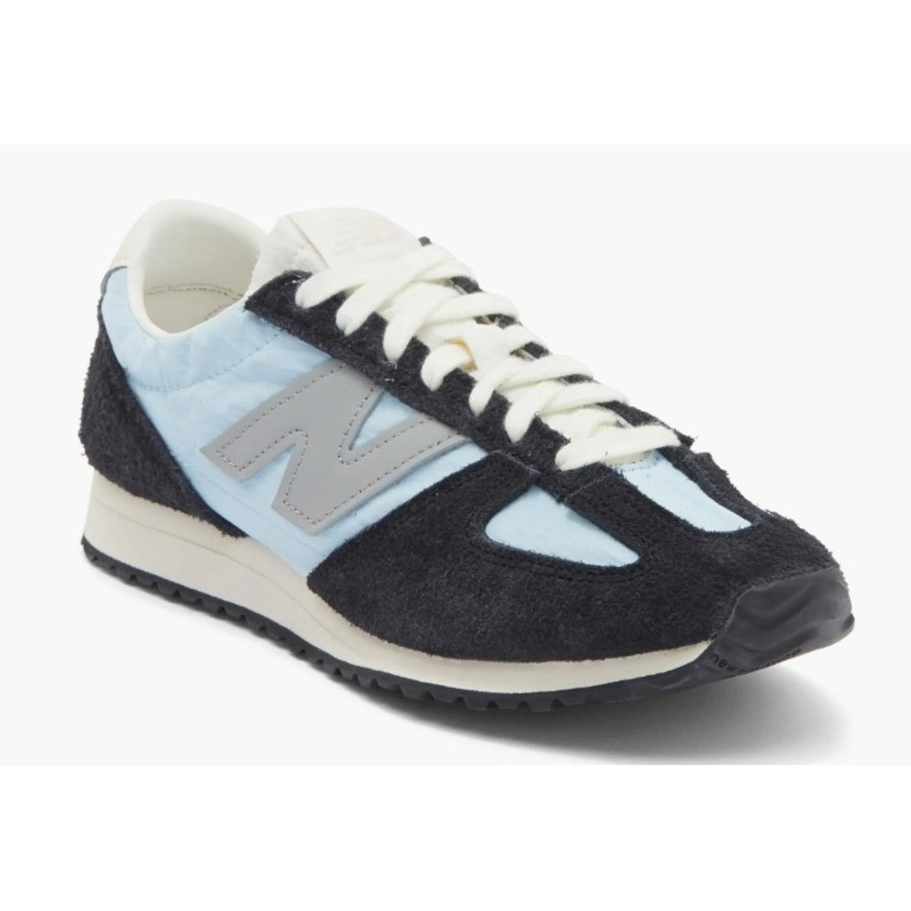 New Balance Women Sneakers Light Blue Navy Suede Shoes